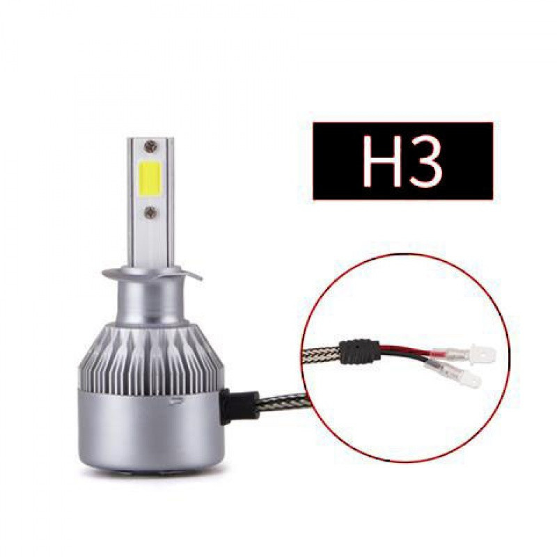 C6 Лампа світлодіодна цоколь H3 (к-кт 2 шт) 12V, 36W, 3800Lm + вентилятор (авиац. алюмін. профілю.) Мукачево - фото 4