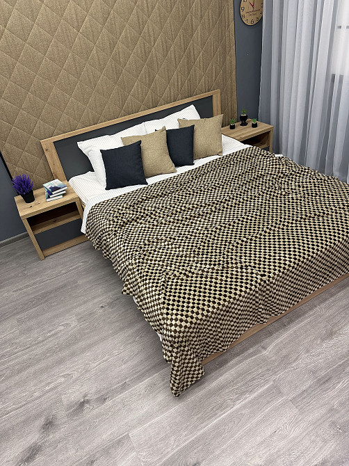 Плед-покривало Шахи 200х210 см (+-5см) Венге з бежевим (87-035) Київ - фото 4