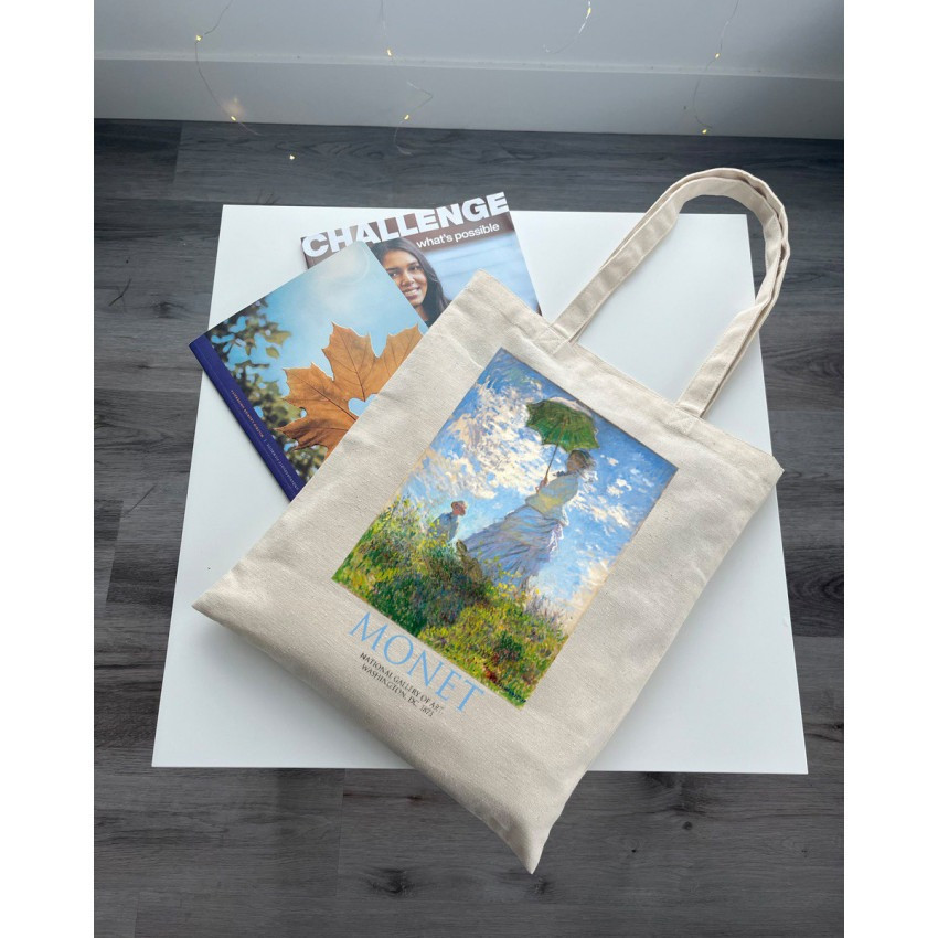 Екошопер BookOpt ВК4087 MONET Жінка з парасолькою бежевий Луцк - изображение 5