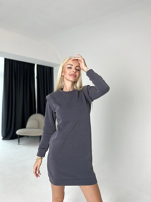 Тепла жіноча сукня спортивна "Cassie" оптом | Норма і батал | Розпродаж моделі Київ - фото 10