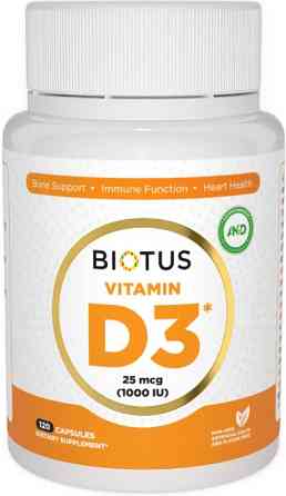 Вітамін Д3 Biotus Vitamin D3 1000 МЕ 120 капс Київ