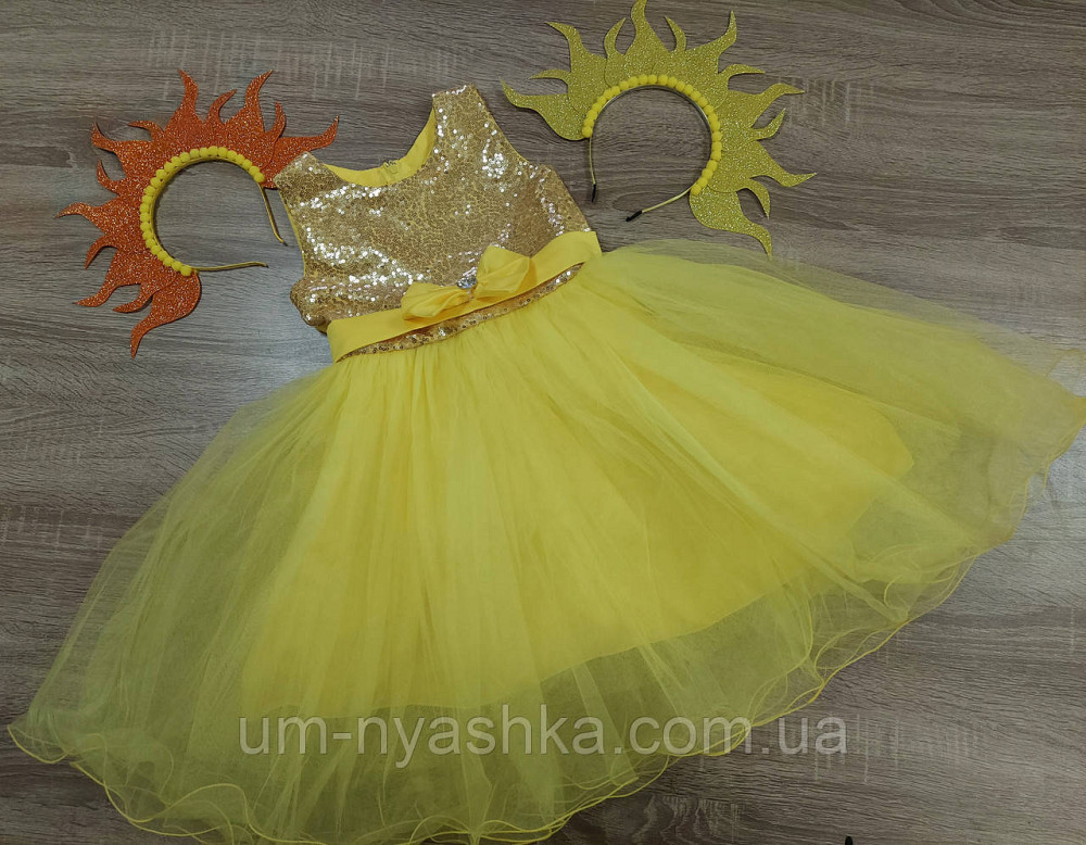Желтое нарядное платье на девочку костюм Солнышко, Цыпленок, Уточка, Одуванчик Кривой Рог - изображение 1