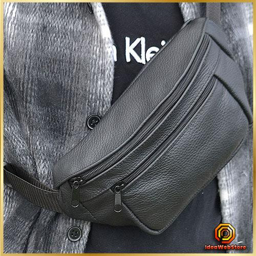 Стильная сумка бананка мужская кожаная коричневая Поясная нагрудная сумка натуральная кожа Киев - изображение 1