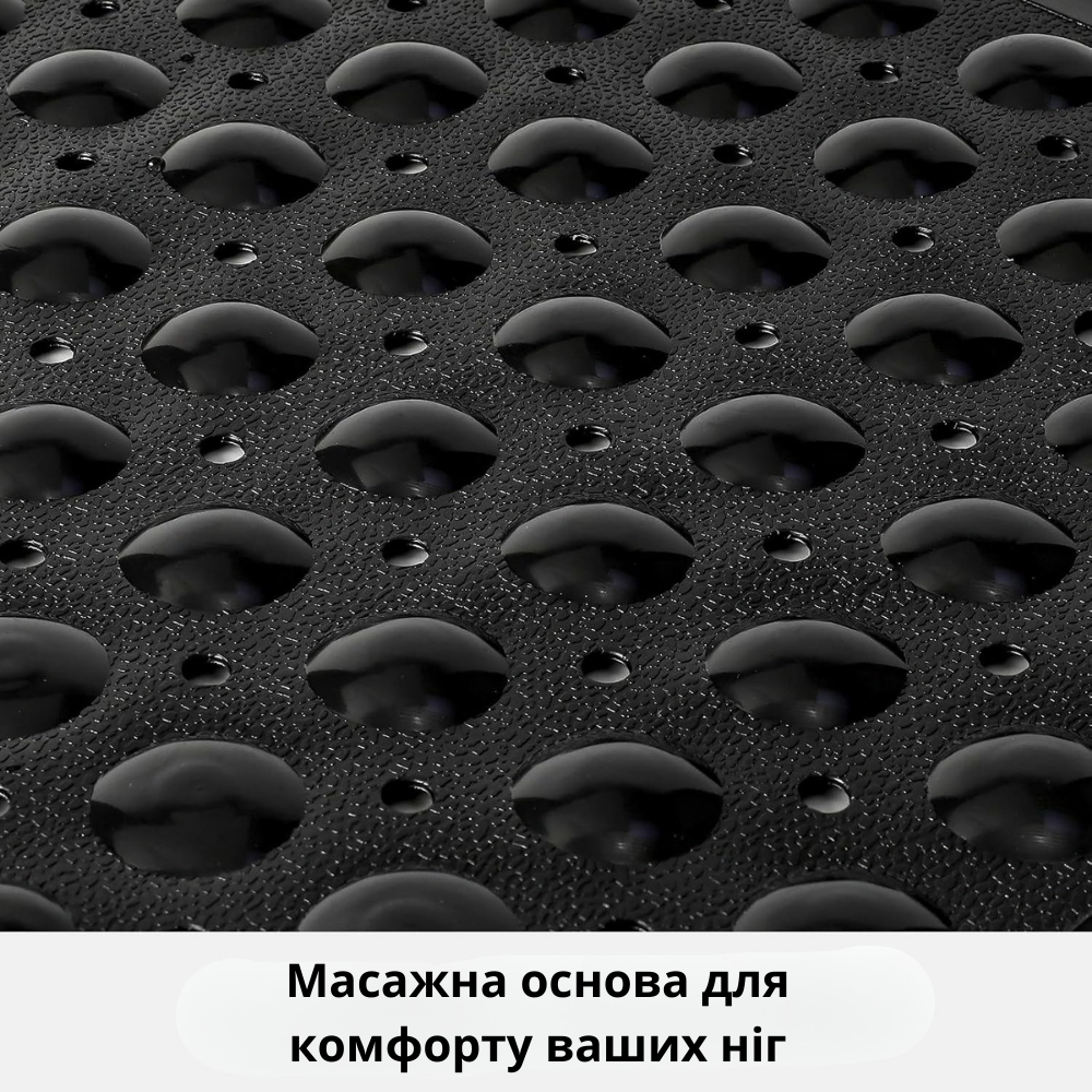 Коврик для ванной комнаты и душа, силиконовый, антискользящий Bathlux 53х53 см на присосках,чёрный Каменец-Подольский - изображение 6