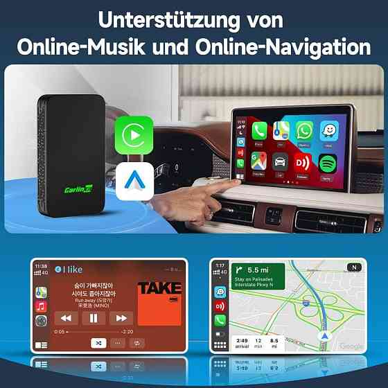 Адаптер Carlinkit 5.0 2Air чорний Бездротовий CarPlay і Android Auto Plug and Play USB-C Автомобільний wi fi адаптер бездротовий Київ