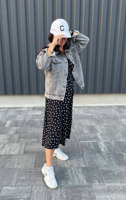 Джинсовая куртка женская весна/осень р 42-46 Серый Харьков - изображение 3