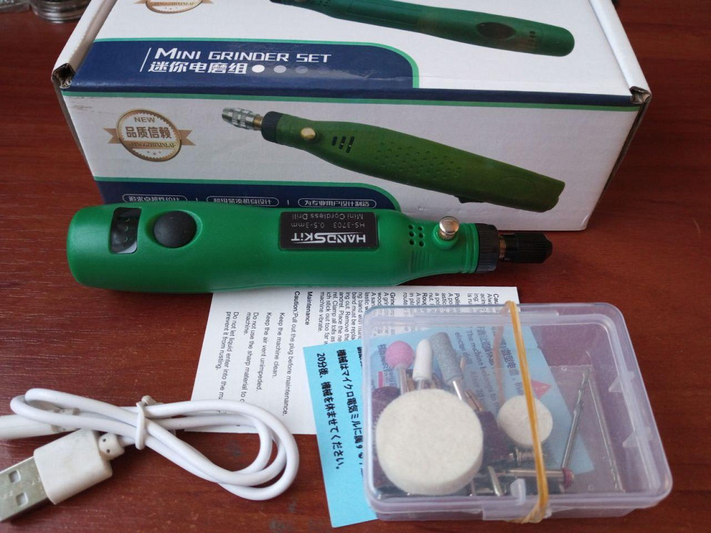 Мини гравер аккумуляторный 3.7V, 10W + расходные материалы Полтава - изображение 1