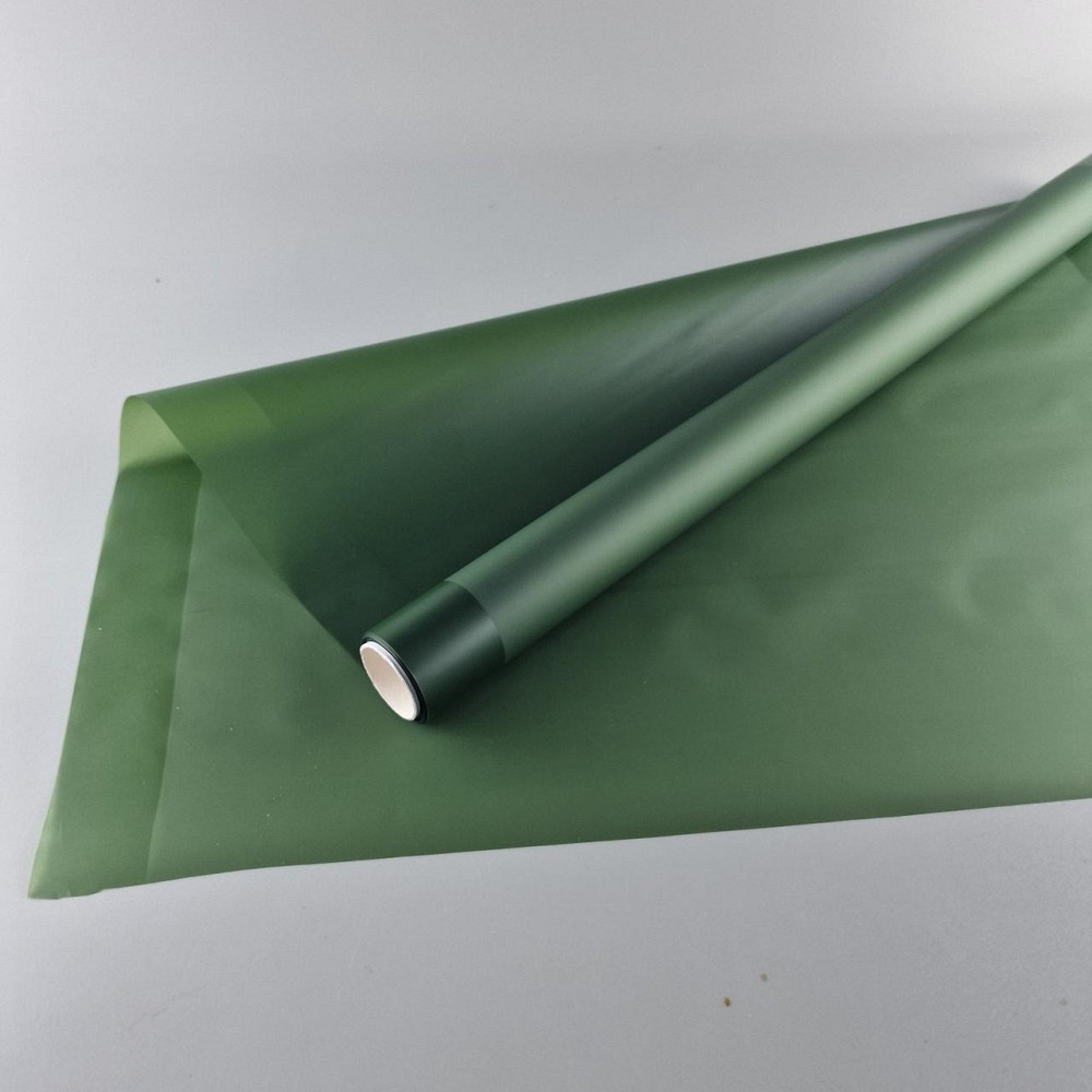 Пленка флористическая матовая для цветов (57)  (h600) Перламутровый кант №14 Темно зеленый (1 шт) Харьков - изображение 1