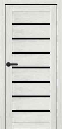 Дверь межкомнатная Порталино PL-02 санома платинум черное стекло Киев