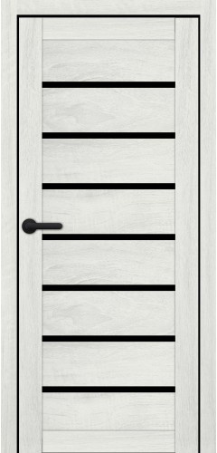 Дверь межкомнатная Порталино PL-02 санома платинум черное стекло Киев - изображение 1