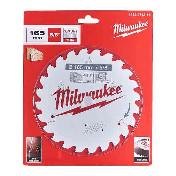 Диск пиляльний PFTE THIN KERF MILWAUKEE, O165х5/8"х1,6мм, 24 зуб. Одеса