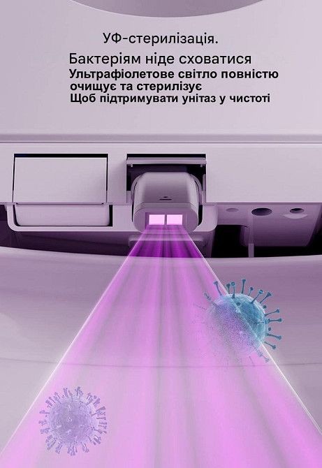 Умный унитаз-биде 9006A с украинским голосовым помощником, автопеной Bubble Shield 360°, УФ-стерилизацией, LED-дисплеем и Киев - изображение 6