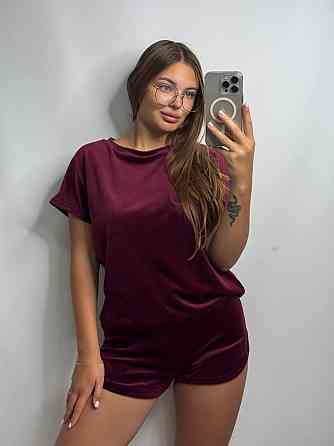 Пижама-комплект из плюшевого велюра Бордо XL Харьков