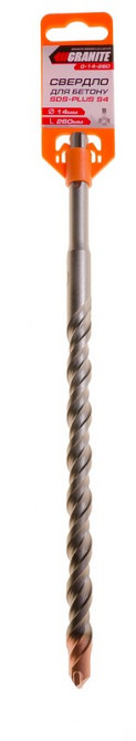 GRANITE Свердло для бетону GRANITE SDS-PLUS S4 14х260 мм 0-14-260 Коломия - фото 2