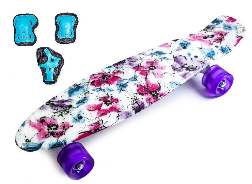 Набор СкейтБорд Penny Board. Маки + защита на колени, локти и ладони. Колеса светятся при катании! Одесса - изображение 1