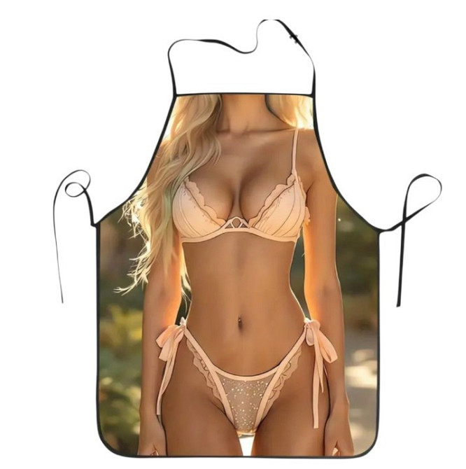 Смішний фартух для жінок з прикольним малюнком 72 на 53 см різнобарвний Київ - фото 1