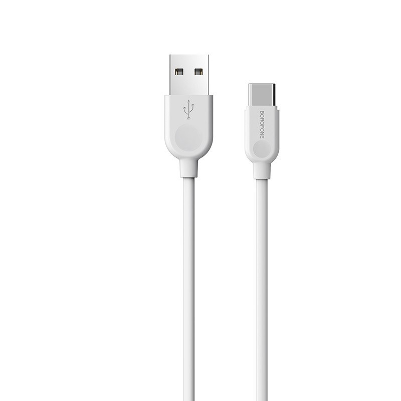 Кабель BOROFONE BX14 USB to Type-C 2.4A, 3m, PVC, TPE connectors, White Київ - фото 1