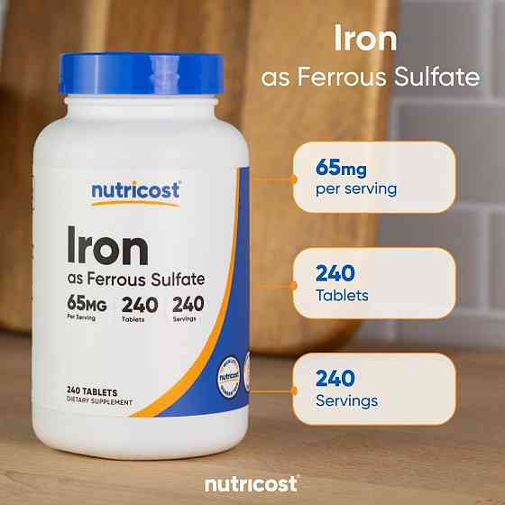 Железо Nutricost Iron, 65 mg, 240 Tablets Луцк
