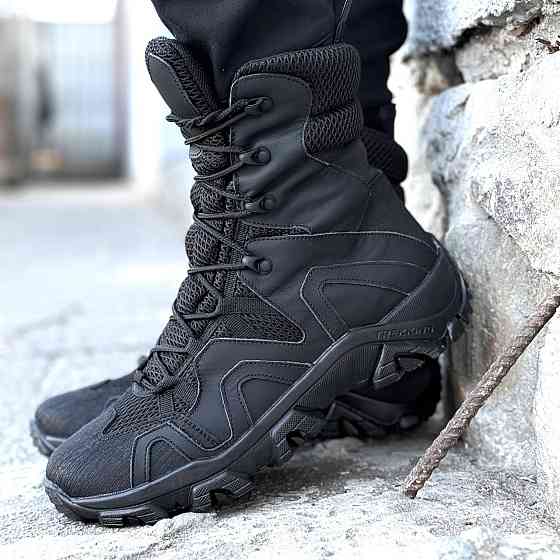 Чоловічі тактичні берці чорні літні з 3D-сіткою, шкіряні, прошиті, підходять для служби Львів