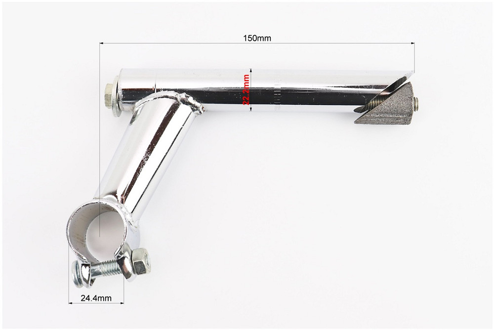 Винос керма дитячого велосипеда 22,2 х25, 4х150мм, хром Київ - фото 2