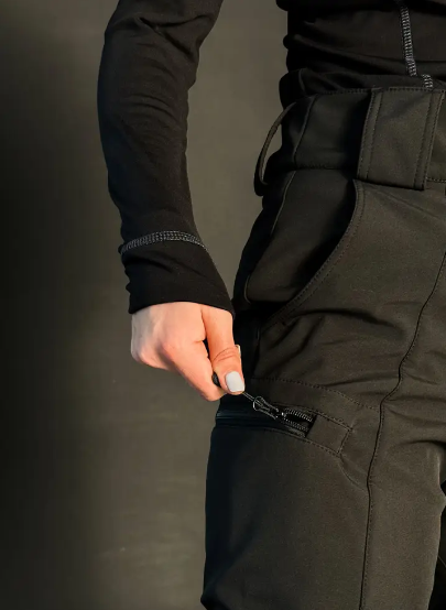 Жіночі тактичні штани Softshell на флісі 48, Чорний Запоріжжя - фото 8