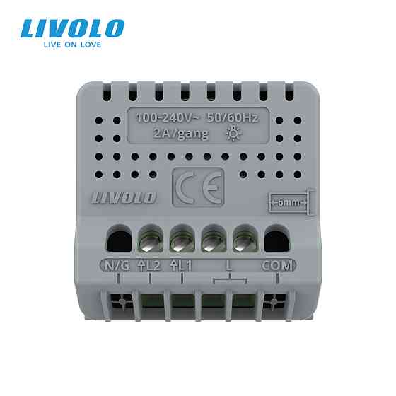 LIVOLO Сенсорний вимикач LIVOLO Sense, 2-сенсорний, золотий, 5А 230В, без нейтралі, модуль без Коломыя