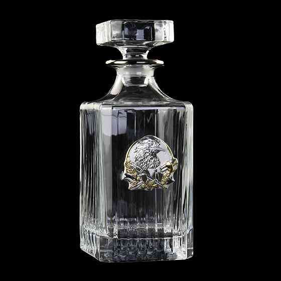 Набір для віскі Boss Crystal Генеральский (графин + 4 келихи) декорований золотом і сріблом Вінниця
