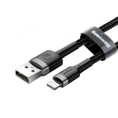 Дата кабель USB 2.0 AM to Lightning 0.5m Cafule 2.4A grey+black Baseus (CALKLF-AG1) Винница - изображение 2