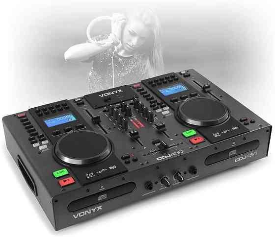 VONYX Dual Twin CD USB-плеер DJ Настольный микшер с Bluetooth Jog Wheels Германия Ровно