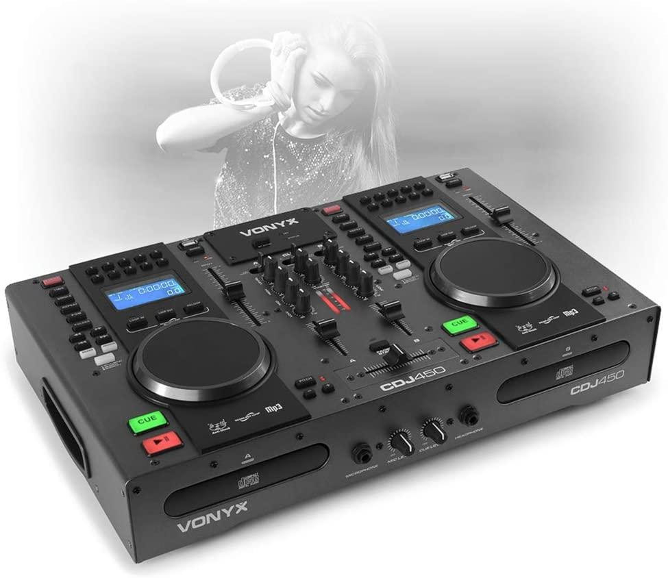 VONYX Dual Twin CD USB-плеєр DJ Настільний мікшер з Bluetooth Jog Wheels Німеччина Рівне - фото 2