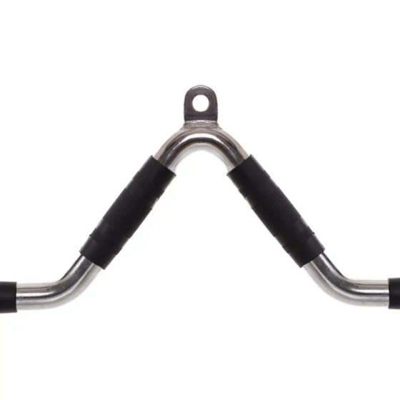 Ручка для тяги York Fitness V-подібна багатофункціональна з гумовими рукоятками, хром Киев