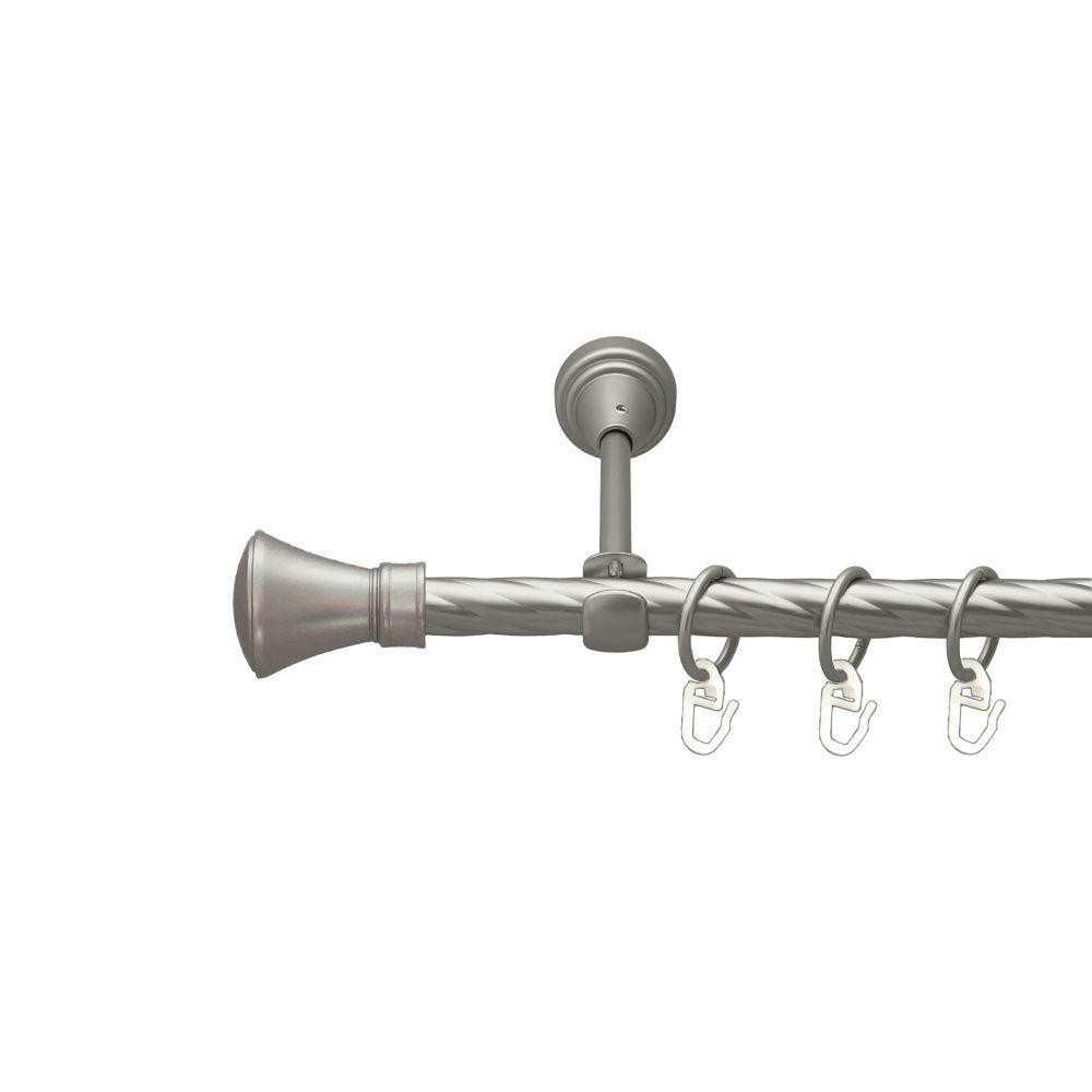 Карниз Orvit Люксор металевий однорядний відкритий скручена труба кільце металеве Сатин 16 мм 160 см (00-00022745) Львів - фото 1