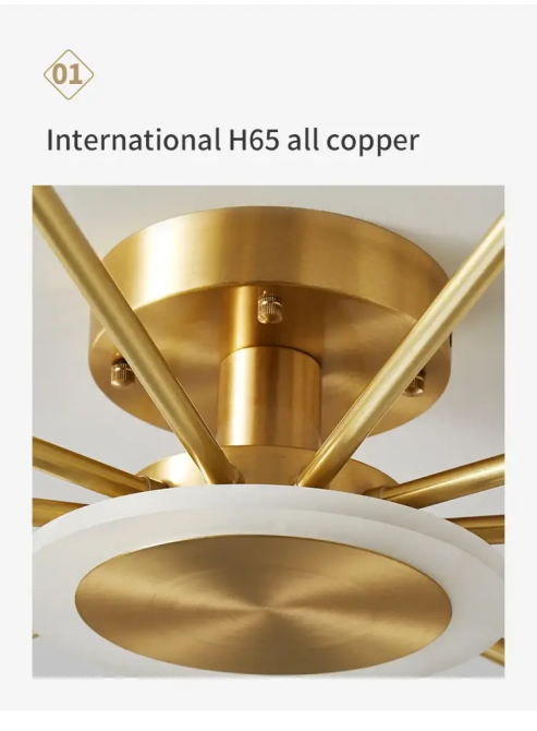 Світлодіодна люстра Сапфір 8810-А (Золотиста) на 8+1 плафонів Київ - фото 3