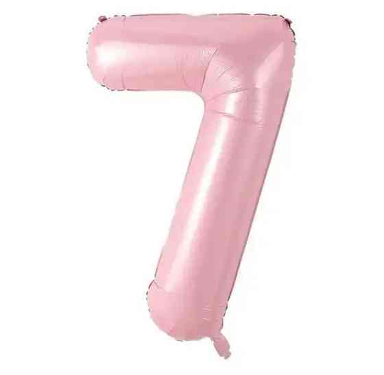 Цифра шарик 7 розовый 30