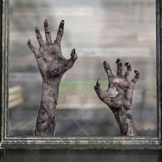 Наклейки на Хэллоуин Руки 45 на 30 см серый Киев