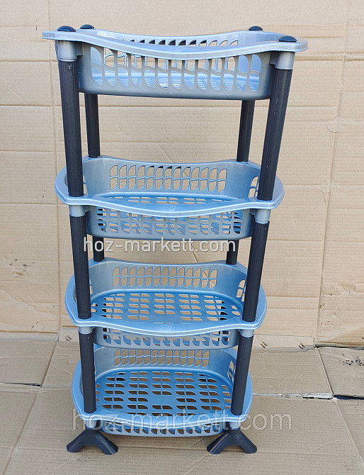 Полиця етажерка пластикова для ванної та кухні сіра Харків - фото 5