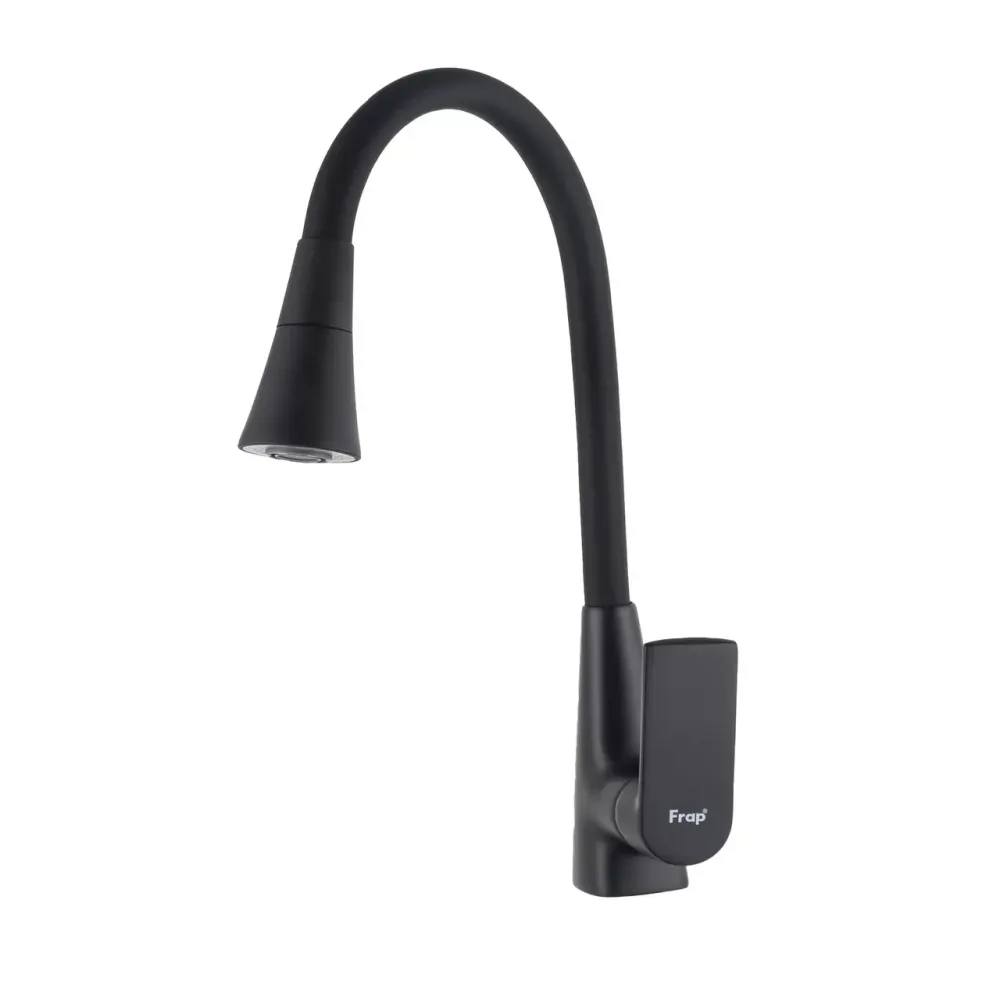 Смеситель для кухни с гибким изливом Frap F4471-6 черный Киев - изображение 1