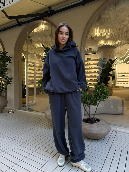 Стильний жіночий теплий костюм двосторонній фліс-полір Графіт Одеса - фото 9