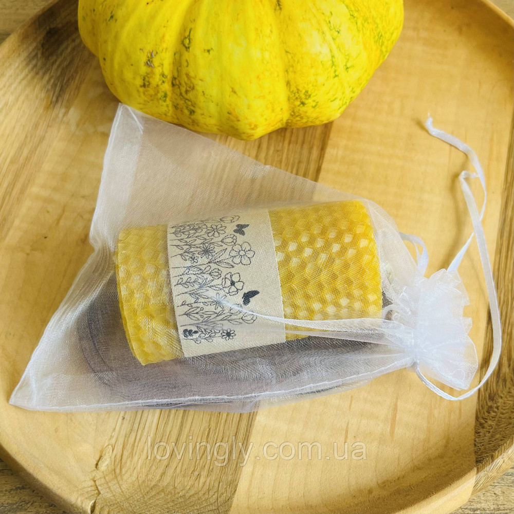 Свеча из Натуральной Вощины Ручной Работы на Деревянной Подставке с Гравировкой Ирпень - изображение 4