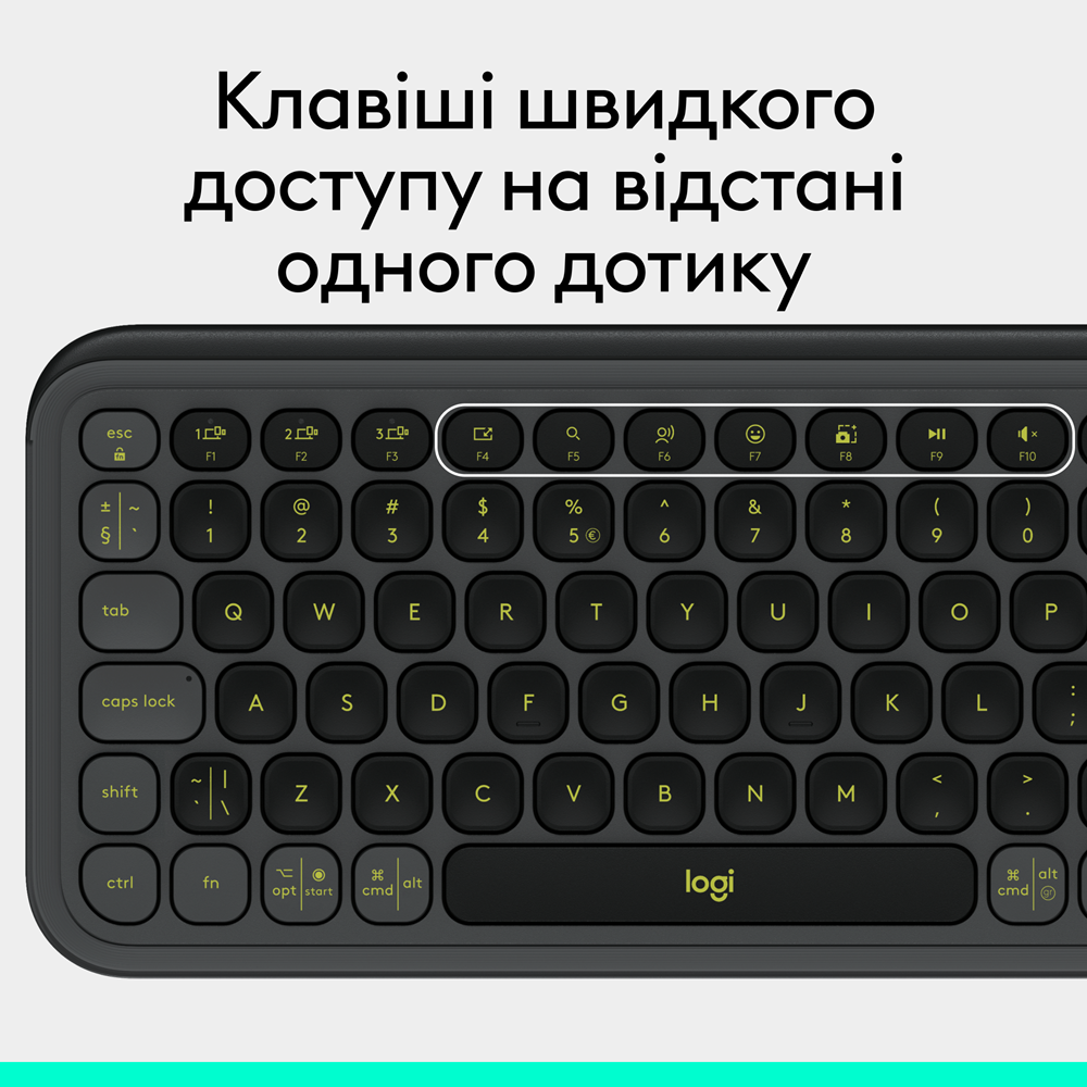 Клавіатура Logitech POP Icon Keys Graphite UKR (L920-013157) (7031715) Київ - фото 5