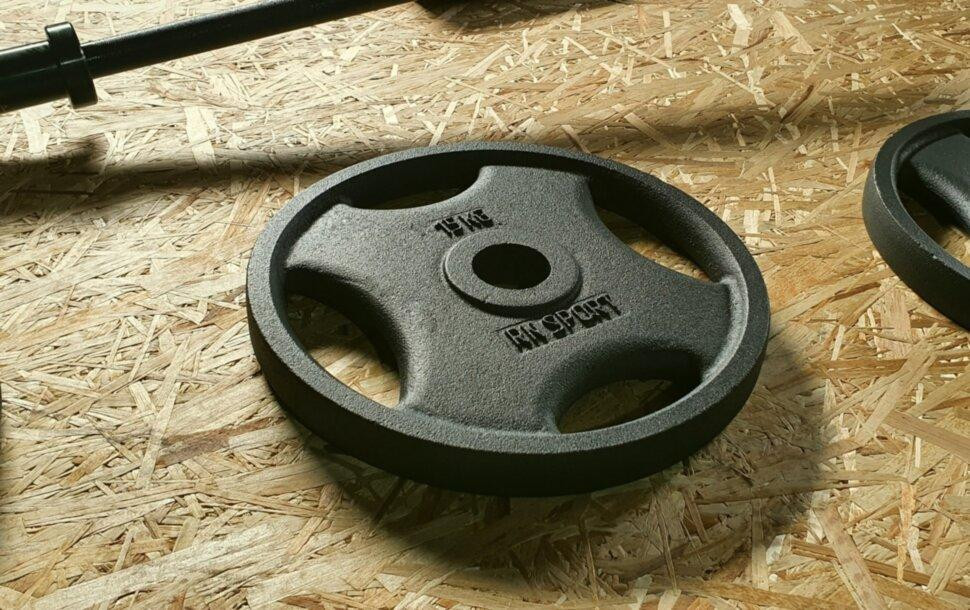 Диск чугунный 15 кг на гриф 50 мм Гантели, гири, штанги и диски металлический Киев - изображение 2