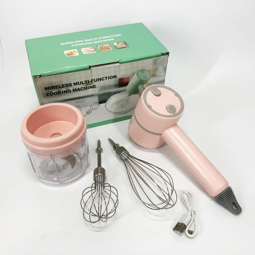 Ручной беспроводной миксер-измельчитель 2 в 1. Цвет: розовый OP-36 Львов - изображение 1