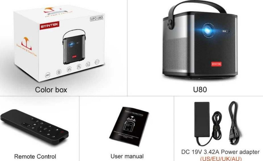 DLP Проектор Byintek U80Max аккумулятор 15000мАг, официальный, гарантия Харьков - изображение 8