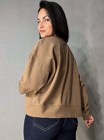Світшот жіночий U S 293 широкий оверсайз трикотаж напис WANT, коричневий, one size Одеса - фото 8