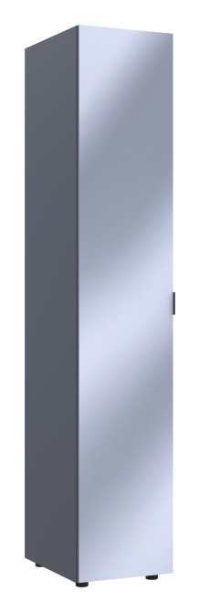 Шафа-пенал з дзеркалом Doros Гелар 39х49,5х203,4 см Графіт (DRS-011130) Львів - фото 1