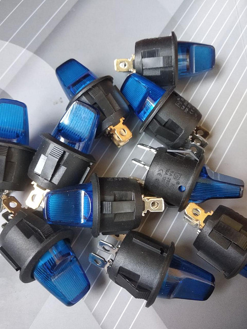 Перемикач KCD1-101N-7, ON-OFF, (4pin) 12V, синій Полтава - фото 1