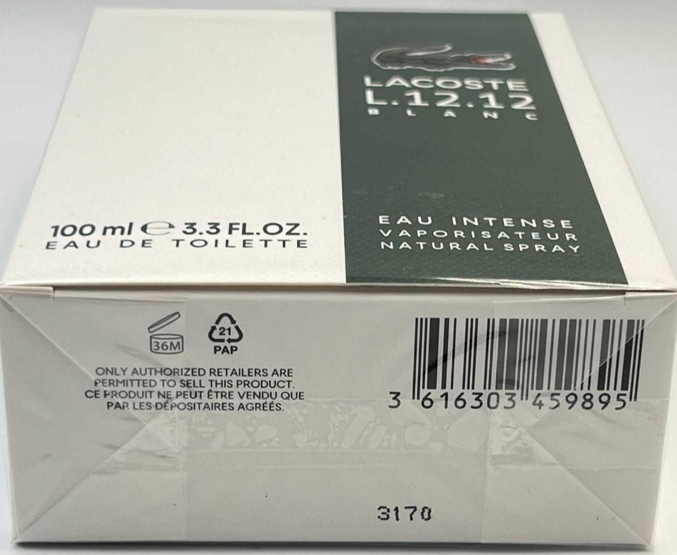 Парфюмерия: Lacoste L12.12 Blanc EAU Intense edt 100ml. Оригинал ! Киев - изображение 2