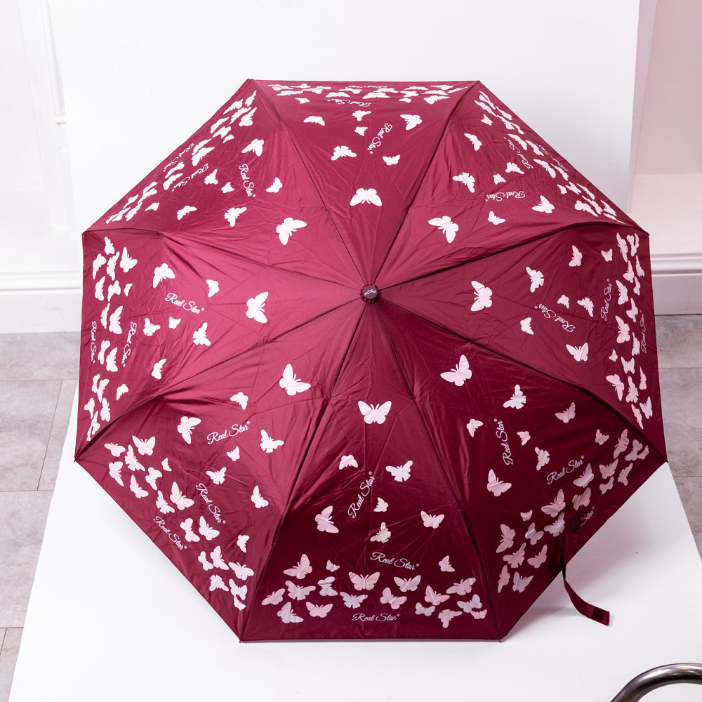 Зонт полуавтомат с принтом прочный из полиэстера диаметр 97 см Красный HP-23-2R Киев - изображение 1