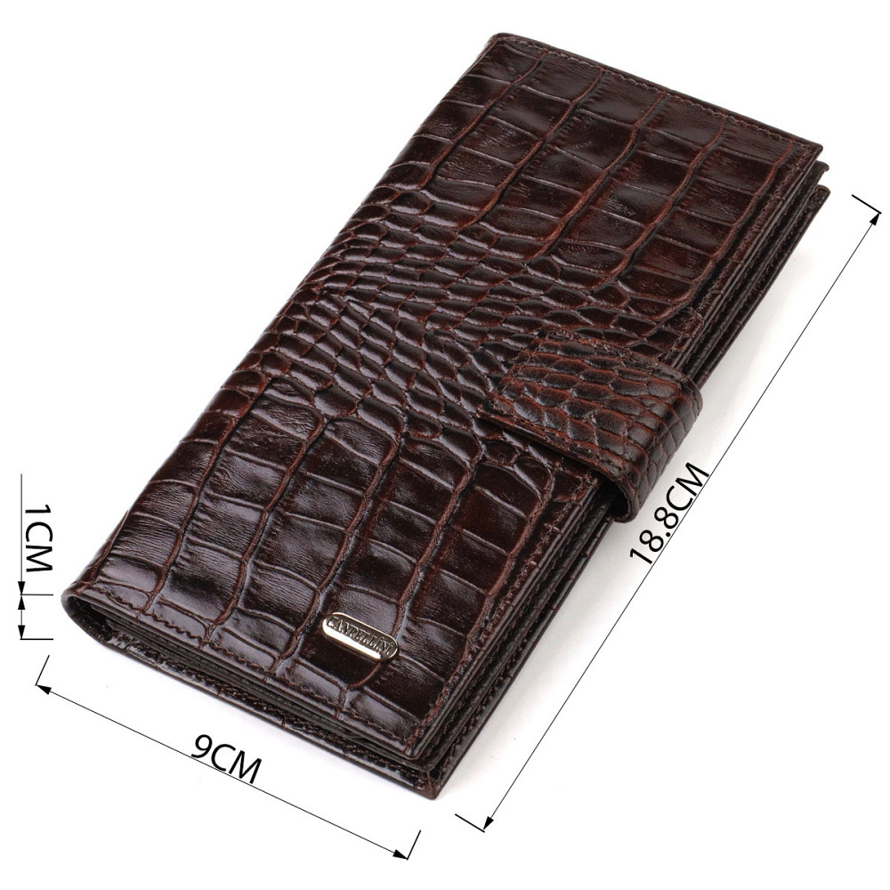 Стильный кошелек для мужчин из натуральной кожи с тиснением под крокодила CANPELLINI 21915 Коричневый Киев - изображение 8