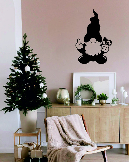 Декоративное настенное Панно «Гном», Декор на стену 90*60 см, Черный Киев - изображение 5